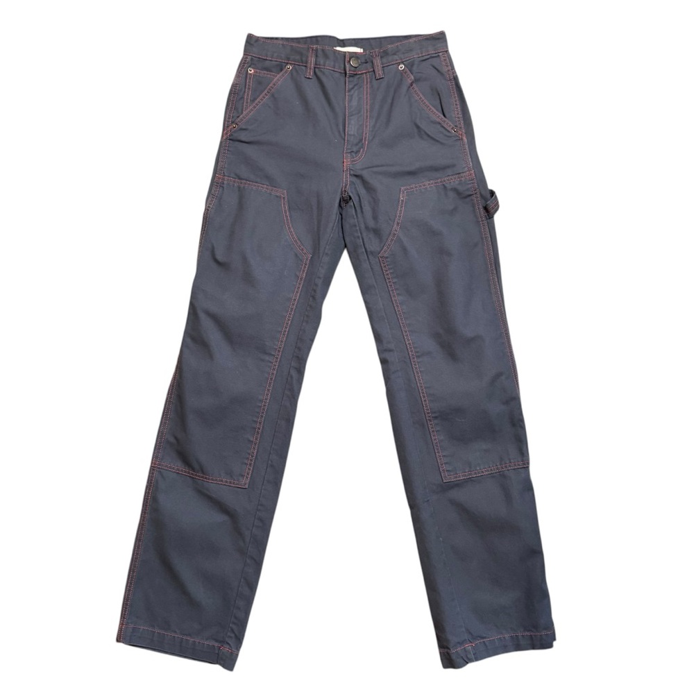 BDG Straight Leg Pants - Dark Gray with Pink Stitching